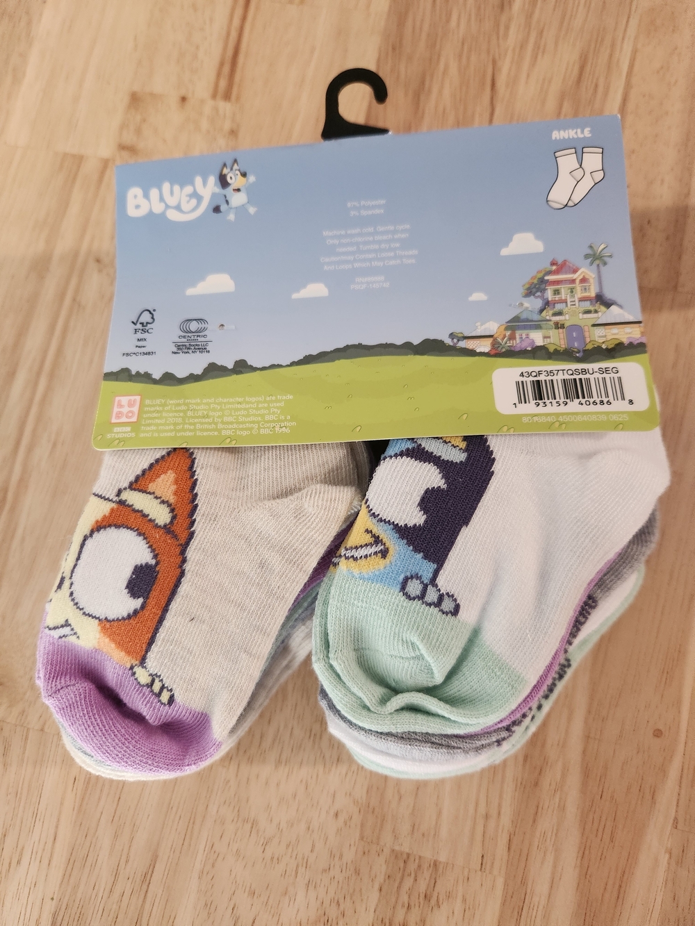 Bluey Ankle Socks - Multicolor Cartoon Characters